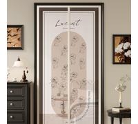 Surwin Moustiquaire Porte Fenetre Magnetique (Fleur noire 6,W80xL220cm)