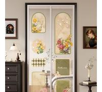 Surwin Moustiquaire Porte Fenetre Magnetique (Fleur vintage 3,W85xL220cm)