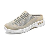 Surwin Mules et Sabots Femme, Chaussons Femme Été Pantoufles Sabot Respirant Antidérapant Sandales Confortable Chaussure de Tous Les Jours pour Intérieur Extérieur 36-41EU (GS21 Beige,41)