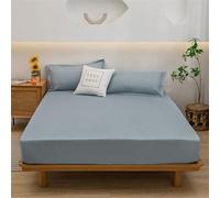 Surwin Multicolore Drap Housse, Antidérapant Doux Draps Housses,Ajustable Housse Matelas avec Bonnet 25 cm,Microfibre Drap-Housse avec Une Rebord Élastique (200x220+25cm,Bleu)