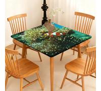 Surwin Nappe Carrée avec Bord Élastique, pour Table de Jardin, Nappes Imperméable Anti-Taches, Housse de Table pour Fête Ménage Picnic Anniversaire, 3D Océan (Poissons rentrant chez,160cm)