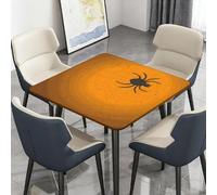 Surwin Nappe Carrée avec Bords Élastiques, Nappes pour Table de Jardin Imperméable Anti-Taches, Housse de Table pour Fête Ménage Picnic Anniversaire, 3D Animal (Araignées,176cm)
