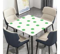 Surwin Nappe Carrée avec Bords Élastiques, Nappes pour Table de Jardin Imperméable Anti-Taches, Housse de Table pour Fête Ménage Picnic Anniversaire, 3D Pois (Points Verts,100cm)