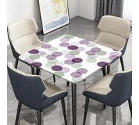 Surwin Nappe Carrée avec Bords Élastiques, Nappes pour Table de Jardin Imperméable Anti-Taches, Housse de Table pour Fête Ménage Picnic Anniversaire, 3D Pois (Violet 01,110cm)