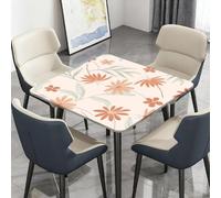 Surwin Nappe Carrée avec Bords Élastiques, Nappes pour Table de Jardin Imperméable Anti-Taches, Housse de Table pour Fête Ménage Picnic Anniversaire, 3D Floral (Ville Natale des Fleurs,140cm)