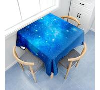 Surwin Nappe Carrée, Nappes pour Table de Jardin, Anti-Taches, Housse de Table Lavable pour Fête Decoration Ménage Picnic Anniversaire, 3D Univers (Ciel étoilé Bleu,180x180cm)