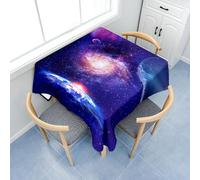 Surwin Nappe Carrée, Nappes pour Table de Jardin, Anti-Taches, Housse de Table Lavable pour Fête Decoration Ménage Picnic Anniversaire, 3D Univers (Monde du Futur,90x90cm)