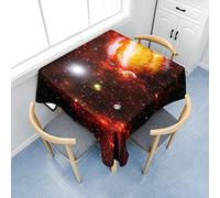 Surwin Nappe Carrée, Nappes pour Table de Jardin, Anti-Taches, Housse de Table Lavable pour Fête Decoration Ménage Picnic Anniversaire, 3D Univers (Aventure Cosmique,60x60cm)
