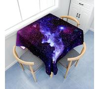 Surwin Nappe Carrée, Nappes pour Table de Jardin, Anti-Taches, Housse de Table Lavable pour Fête Decoration Ménage Picnic Anniversaire, 3D Univers (Galaxie Violette,120x120cm)