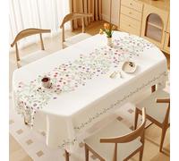 Surwin Nappe en Toile cirée Imperméable, Style Nordique Nappes PVC Extérieur Lavable, Nappe Ovale, Linge de Table Anti Tache pour Salle à Manger, Jardin, Fête, Mariage (Violet,140x200cm)