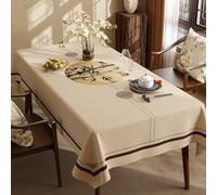 Surwin Nappe Rectangulaire Imprimés Style Chinois Nappe en Toile cirée Imperméable, Nappes PVC Extérieur Lavable, Linge de Table Anti Tache pour Salle à Manger Jardin Fête (Bambou,90x140cm)