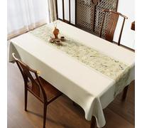 Surwin Nappe Rectangulaire, Nappe en Toile cirée Imperméable, Nappes PVC Extérieur Lavable, Linge de Table Anti Tache pour Salle à Manger Jardin Fête, Style Chinois (Oiseau,90x140cm)