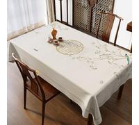 Surwin Nappe Rectangulaire, Nappe en Toile cirée Imperméable, Nappes PVC Extérieur Lavable, Linge de Table Anti Tache pour Salle à Manger Jardin Fête, Style Chinois (Branche d'arbre,120x180cm)
