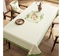 Surwin Nappe Rectangulaire Nappe en Toile cirée Imperméable, Nappes PVC Extérieur Lavable Linge de Table Anti Tache pour Salle à Manger Jardin Fête, Style Chinois (Vertes,80x120cm)