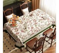 Surwin Nappe Rectangulaire, Nappes PVC Extérieur Lavable, Rose Pastorale Nappe en Toile cirée Imperméable, Linge de Table Anti Tache pour Salle à Manger, Jardin, Fête, Mariage (Rouge,140x240cm)