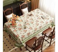 Surwin Nappe Rectangulaire, Nappes PVC Extérieur Lavable, Rose Pastorale Nappe en Toile cirée Imperméable, Linge de Table Anti Tache pour Salle à Manger, Jardin, Fête, Mariage (Rose 2,90x140cm)