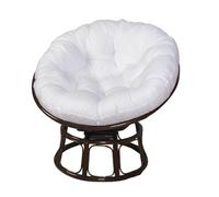 Surwin Papasan Coussins de Chaise Ronds, Housse de Coussin Papasan, Coussins pour Chaises de Jardin, Coussin de Chaise pour Intérieur,Extérieur,Salon,Jardin,Balcon (110x110cm,Blanc)