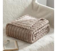 Surwin Plaid Couverture Polaire Flanelle en Microfibree Adulte Enfant 1 Personne, Velours Bulle Ultra Douce Chaude Peluche Couverture de Lit Jeté de Canapé (180x200cm,Kaki)