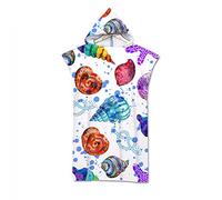 Surwin Poncho Peignoir de Surf Serviette de Surf mer Microfibre Sport, Adulte Enfant Unisexe Sports pour Les Sports Nautiques et Le Surf sur la Plage Piscine (70 * 110cm,Encre Bleue)