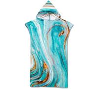 Surwin Poncho Peignoir de Surf Serviette de Surf mer Microfibre Sport, Adulte Enfant Unisexe Sports pour Les Sports Nautiques et Le Surf sur la Plage Piscine (70 * 110cm,lac Bleu)