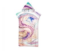 Surwin Poncho Peignoir de Surf Serviette de Surf mer Microfibre Sport, Adulte Enfant Unisexe Sports pour Les Sports Nautiques et Le Surf sur la Plage Piscine (70 * 110cm,Galaxie Violette)