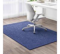 Surwin Rectangle Tapis Chaise de Bureau Auto-Adhésive, Antidérapant Tapis de Sol Bureau Tissu, Protection Sol Chaise Gaming pour Protection en Carrelage, Plancher de Bois (Bleu,90x140cm)