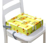 Surwin Rehausseur de Chaise Enfant, 3D Abeille Fleur Coussin de Siège Portable avec Antidérapant Boucle de Sécurité Ajustable Eponge Confortable Coussins Adapté pour Repas (Rayure,40x40x10cm)