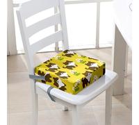 Surwin Rehausseur de Chaise Enfant, 3D Animal de Dessin Animé Coussin de Siège Portable avec Antidérapant Boucle de Sécurité Ajustable Eponge Confortable Coussins Adapté (Chien,40x40x10cm)