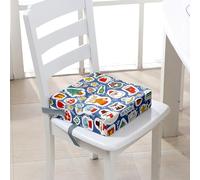 Surwin Rehausseur de Chaise Enfant, 3D Noël Coussin de Siège Portable avec Antidérapant Boucle de Sécurité Ajustable Eponge Confortable Coussins Adapté (Christmas 12,40x40x10cm)