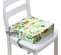 Surwin Rehausseur de Chaise Enfant Bébé, Coussin de Siège Portable avec Antidérapant Boucle de Sécurité Ajustable Eponge Confortable Coussins Adapté - Tortue de mer 3D (Poisson rouge,32x32x8cm)