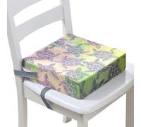 Surwin Rehausseur de Chaise Enfant Bébé, Coussin de Siège Portable avec Antidérapant Boucle de Sécurité Ajustable Eponge Confortable Coussins Adapté - Tortue de mer 3D (Dégradé,32x32x8cm)