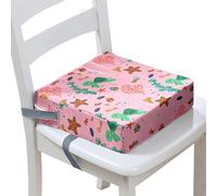 Surwin Rehausseur de Chaise Enfant Bébé, Coussin de Siège Portable avec Antidérapant Boucle de Sécurité Ajustable Eponge Confortable Coussins Adapté - Tortue de mer 3D (Étoile de mer,40x40x10cm)