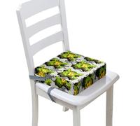 Surwin Rehausseur de Chaise Enfant Bébé, Coussin de Siège Portable avec Antidérapant Boucle de Sécurité Ajustable Eponge Confortable Coussins Adapté pour Jeunes (Tortue mer grise,32x32x8cm)