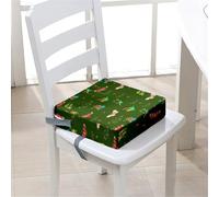 Surwin Rehausseur de Chaise Enfant Bébé, Coussin de Siège Portable avec Antidérapant Boucle de Sécurité Ajustable Eponge Confortable Coussins Adapté, Papillon 3D (Vert,40x40x10cm)