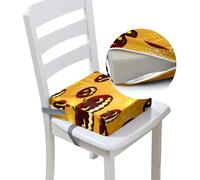 Surwin Rehausseur de Chaise Enfant Bébé,Halloween Coussin de Siège Portable avec Antidérapant Boucle de Sécurité Ajustable Eponge Coussins Adapté pour les Repas des Jeunes (orange,32x32x8cm)