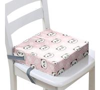 Surwin Rehausseur de Chaise Enfant, Coussin de Siège avec Antidérapant Boucle de Sécurité Ajustable Eponge Confortable Coussins Adapté pour Portable Repas -Animal 3D (Panda,40x40x10cm)