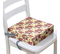 Surwin Rehausseur de Chaise Enfant, Coussin de Siège Portable avec Antidérapant Boucle de Sécurité Ajustable Eponge Coussins Adapté pour les Repas -Cœur Amour (Beige,32x32x8cm)