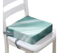 Surwin Rehausseur de Chaise Enfant, Coussin de Siège Portable avec Antidérapant Boucle de Sécurité Ajustable Eponge Coussins Adapté pour Repas -Marbre Aquarelle (Vert,40x40x10cm)