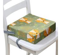 Surwin Rehausseur de Chaise Enfant, Renard 3D Coussin de Siège Portable avec Antidérapant Boucle de Sécurité Ajustable Eponge Confortable Coussins Adapté pour Repas (Étoile,40x40x10cm)