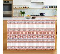 Surwin Rideau Armoire Cuisine, Rideau sous Evier Anti-poussière Petit Rideaux sans Perçage Occultant Armoire Courts pour Buanderie Étagères Salon Meuble Placard -Élégant (Rouge,W140xH100cm)