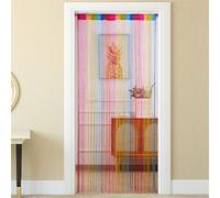 Surwin Rideau de Porte en Perles, Rideau Anti Moustiquaire Coloré, Separation de Piece Moustiquaire de Porte Fenêtre de Cuisine pour Cuisine Chambre Salon Entrée Exterieur (Arc en Ciel,100x200cm)