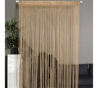 Surwin Rideau de Porte en Perles, Rideau Anti Moustiquaire Coloré, Separation de Piece Moustiquaire de Porte Fenêtre de Cuisine pour Cuisine Chambre Salon Entrée Exterieur (Champagne,100x200cm)