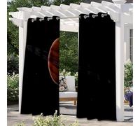 Surwin Rideaux d'Extérieur Imperméables, Rideau Occultant Lot de 2 Espace Bleu, Isolation Thermique Décoration de Jardin, Store Pergola pour Jardin, Terrasse (Bleu 2,101x213cm)