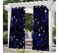 Surwin Rideaux d'Extérieur Imperméables, Rideau Occultant Lot de 2 Espace Bleu, Isolation Thermique Décoration de Jardin, Store Pergola pour Jardin, Terrasse (Bleu 8,101x213cm)