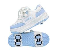 Surwin Roller Adolescents/Enfant, Chaussures Enfant avec roulettes, Chaussures à roulettes Retractable Détachable Accessible à Pied, Chaussure Roller Fille/Garçon, Basket Roller (Bleu,40)