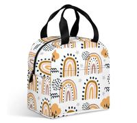 Surwin Sac Repas Isotherme,Motif Arc en Ciel 3D Sac Déjeuner Isotherme 9L Étanche Imperméable Design en Poche Avant pour École Bureau Travail, Lunch Bag Lunch Box pour Adulte Enfant (Étoile Gris)