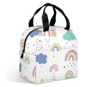 Surwin Sac Repas Isotherme,Motif Arc en Ciel 3D Sac Déjeuner Isotherme 9L Étanche Imperméable Design en Poche Avant pour École Bureau Travail, Lunch Bag Lunch Box pour Adulte Enfant (Coloré)