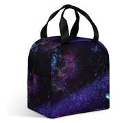 Surwin Sac Repas Isotherme, Motif Ciel Étoilé 3D Sac Déjeuner Isotherme 9L Étanche Imperméable Design en Poche Avant pour École Bureau Travail, Lunch Bag pour Adulte Enfant (Ciel Étoilé)