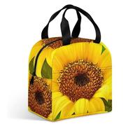 Surwin Sac Repas Isotherme,Motif Tournesol 3D Sac Déjeuner Isotherme 9L Étanche Imperméable Design en Poche Avant pour École Bureau Travail, Lunch Bag Lunch Box pour Adulte Enfant (Tournesol jaune)