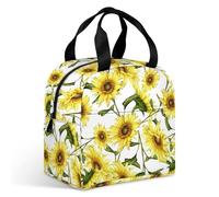 Surwin Sac Repas Isotherme,Motif Tournesol 3D Sac Déjeuner Isotherme 9L Étanche Imperméable Design en Poche Avant pour École Bureau Travail, Lunch Bag Lunch Box pour Adulte Enfant (Tournesol)